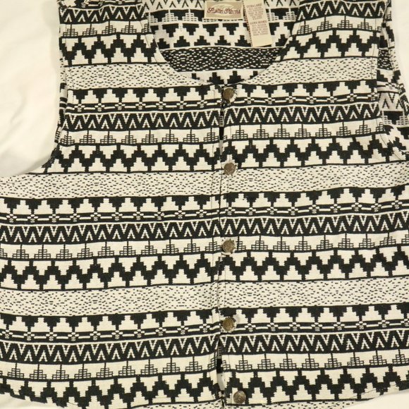 Vtg AUSTIN HARRIS Aztec Print Button Vest Sz XL Men - Picture 4 of 13